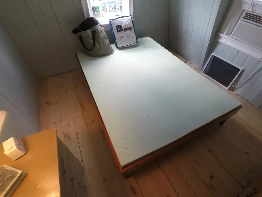 Stage 1: Air Mattress base being prepared for cover